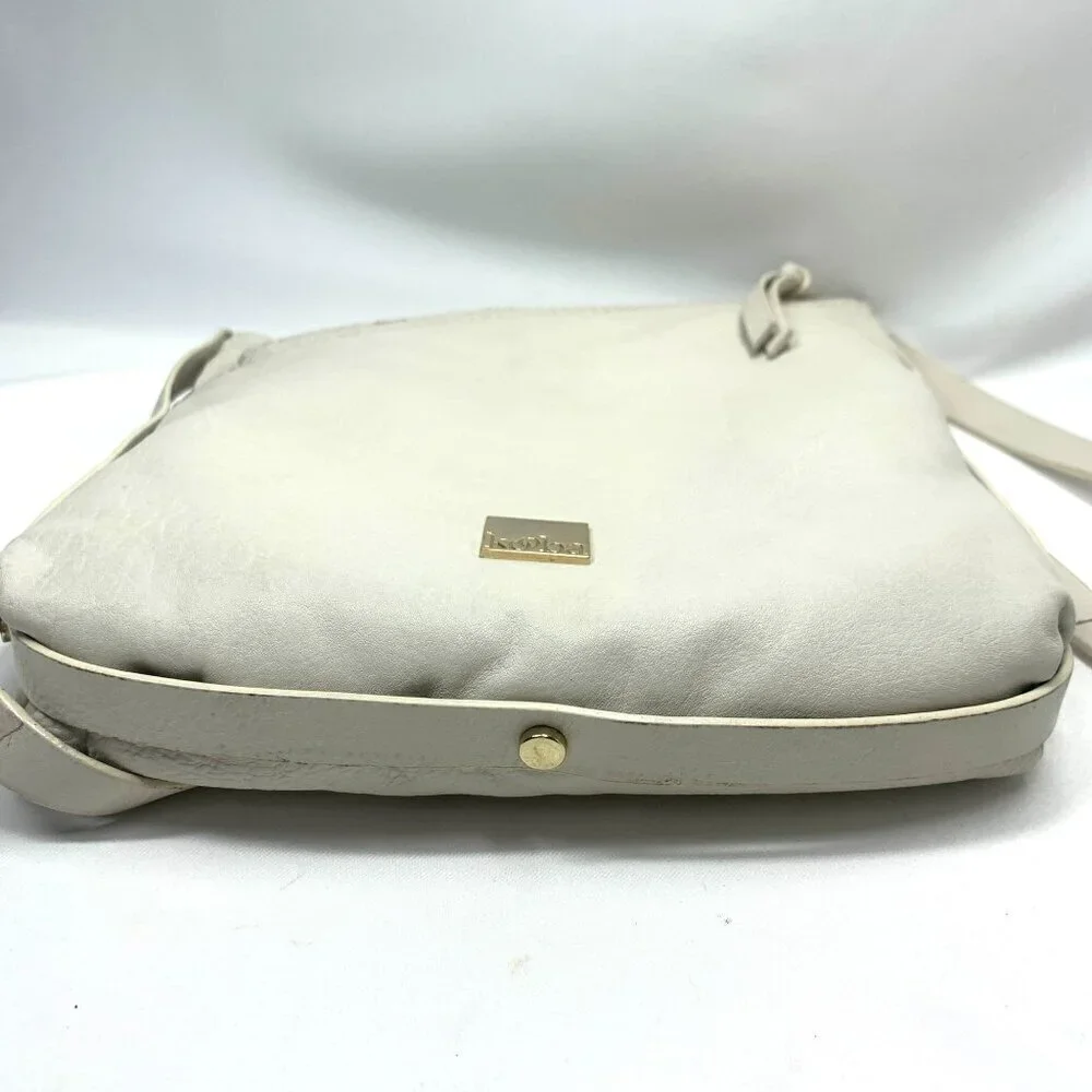 Kooba Stratford White Leather Hobo Triple Compartment Crossbody Bag 9"x9.5" - Picture 11 of 12